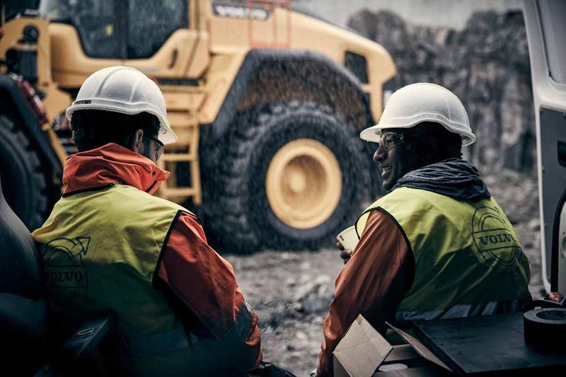 Medarbejdere på byggeplads