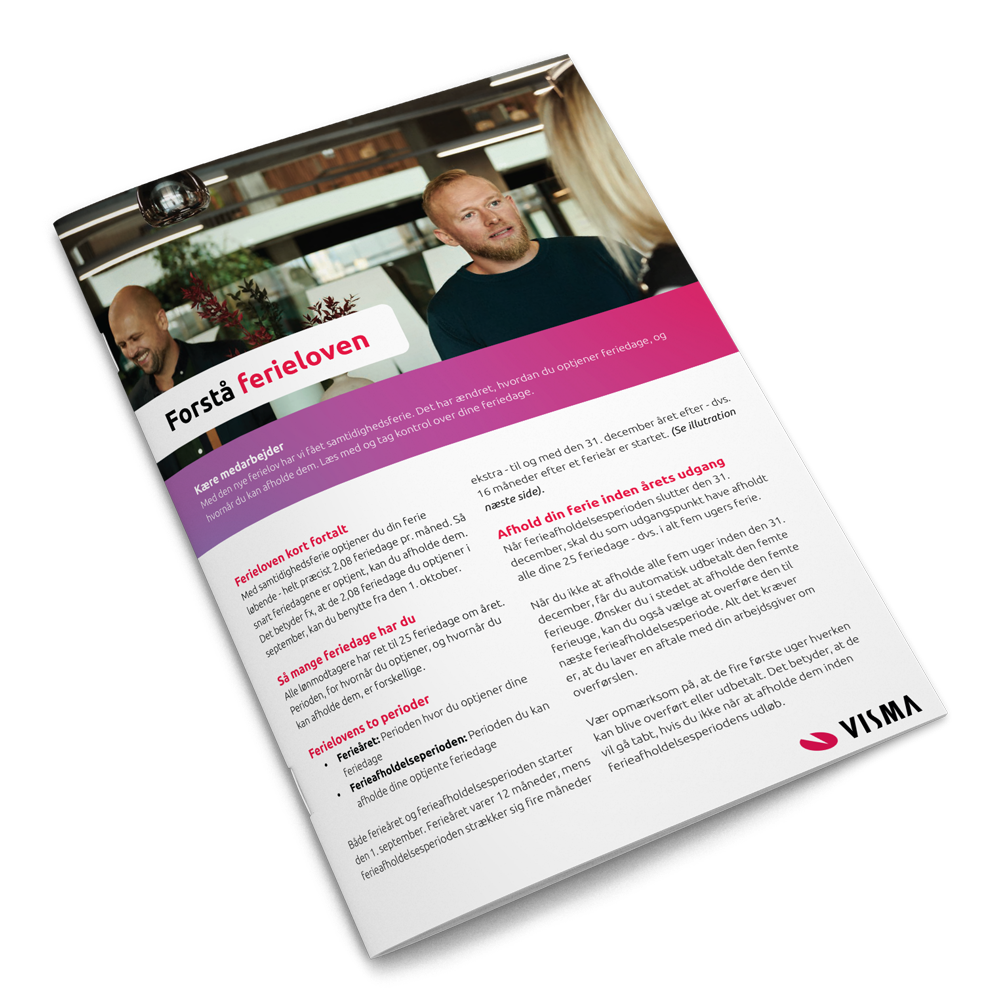 Mockup af guide til ferieloven